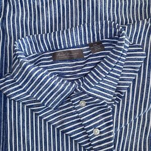 Daniel Cremieux Navy and White Striped Shirt